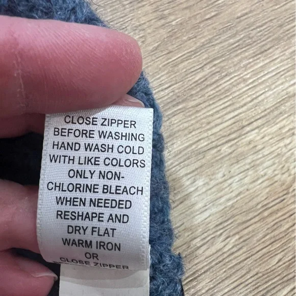 Banana Republic Wool Camel Hair Sweater Mens M Blue Gray 1/4 Zip Preppy - Picture 8 of 12